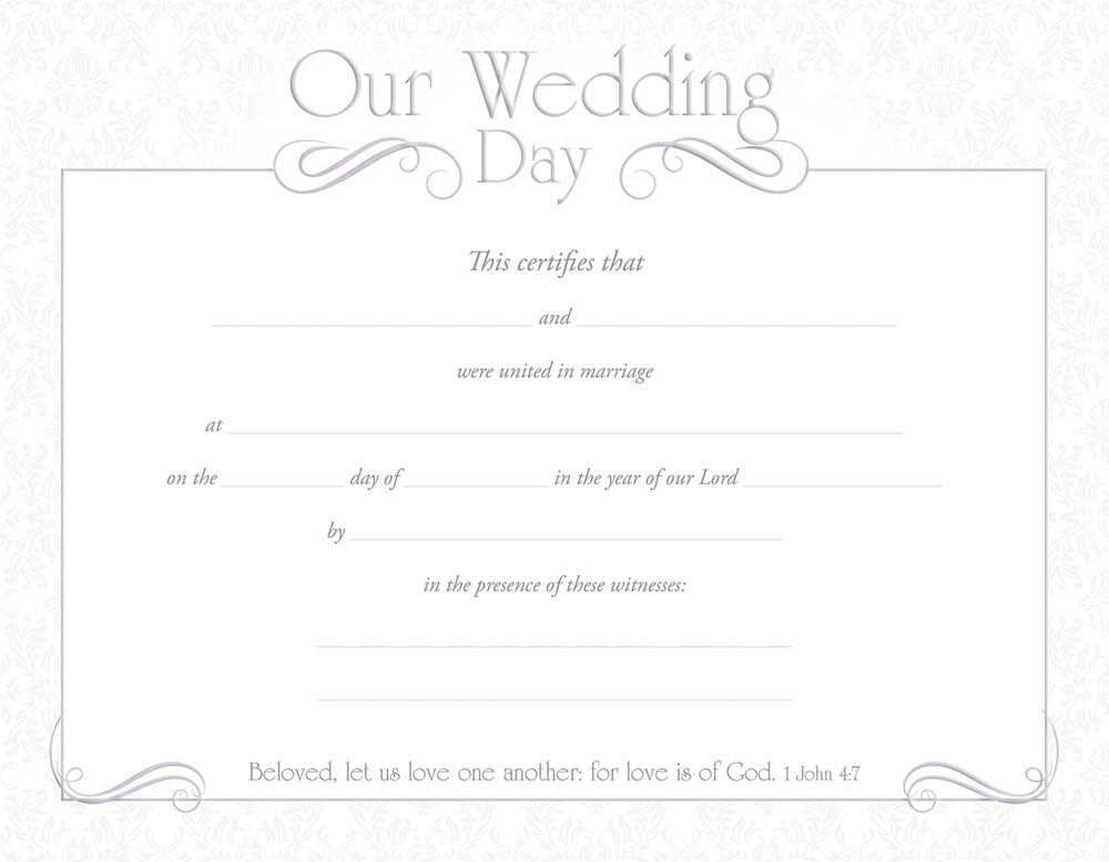 marriage certificate template printable