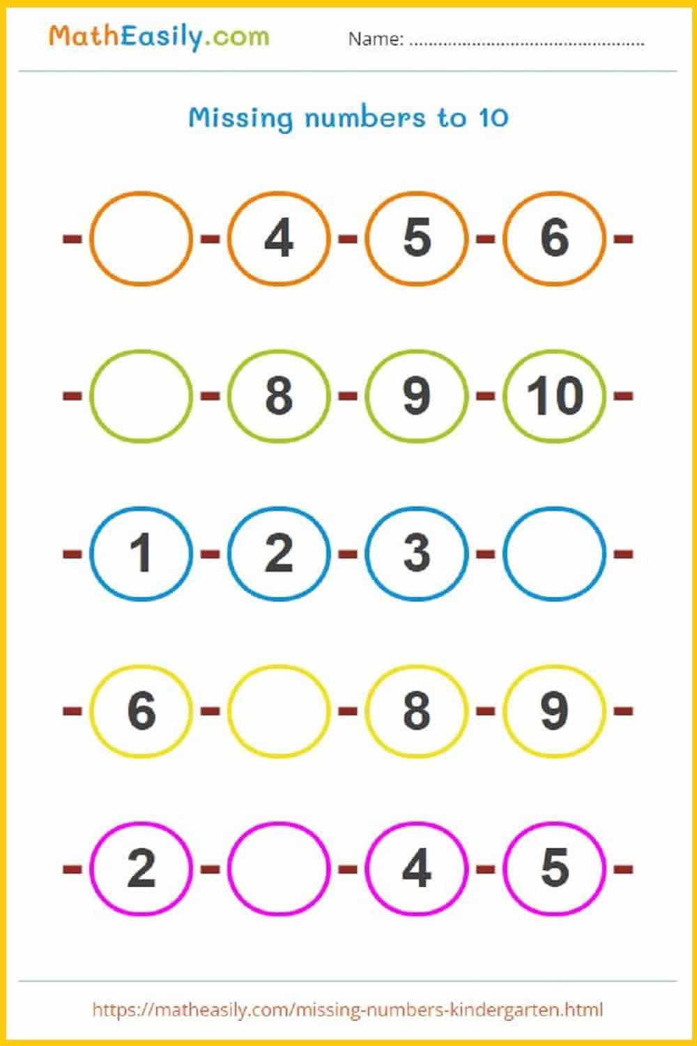 math games for kindergarten printable