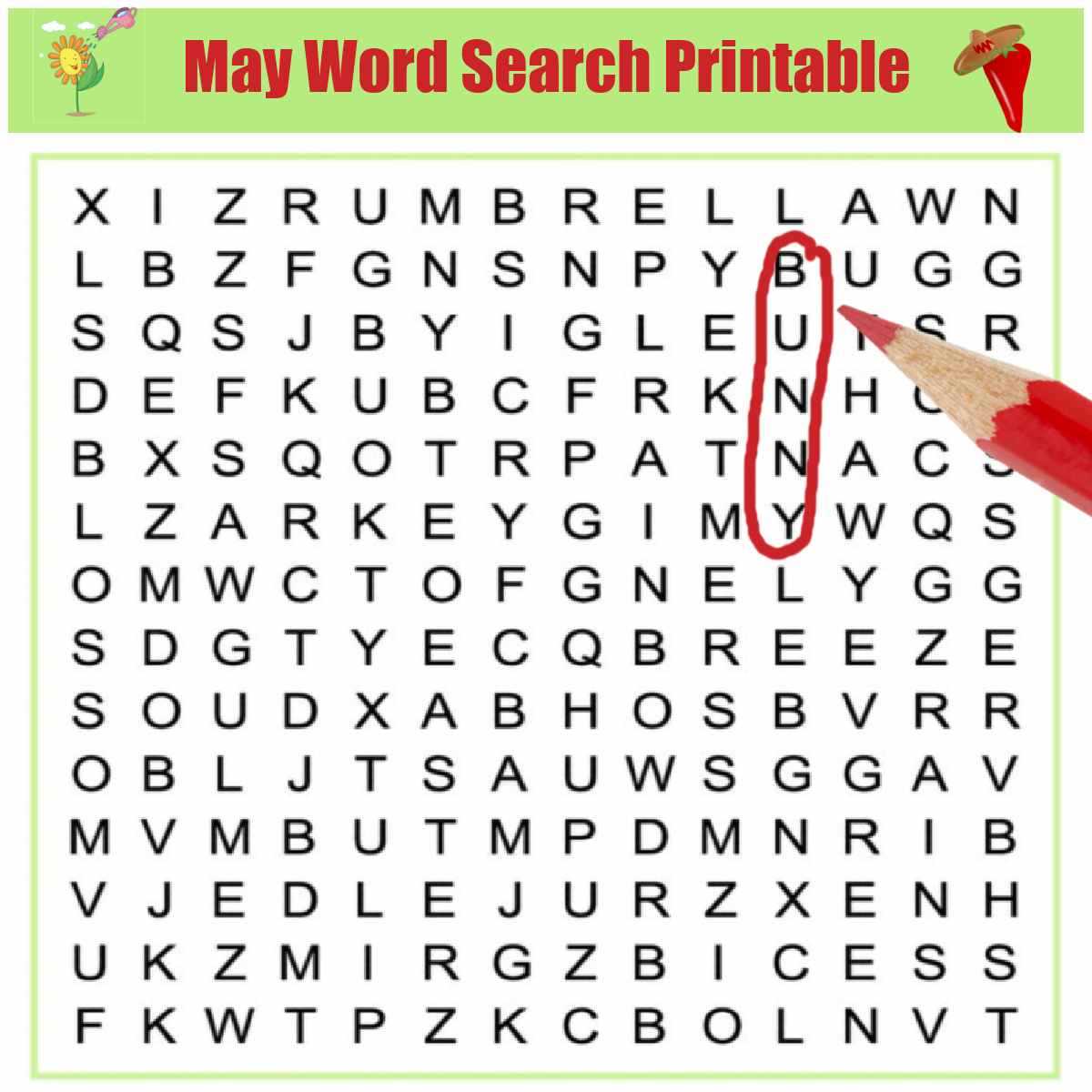 may word search printable