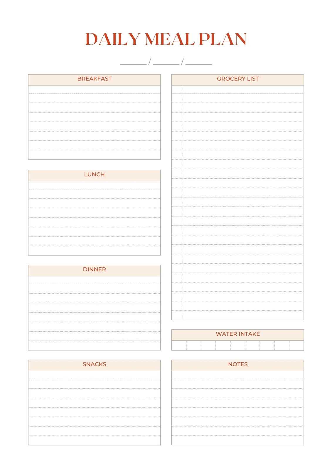 meal planning printables