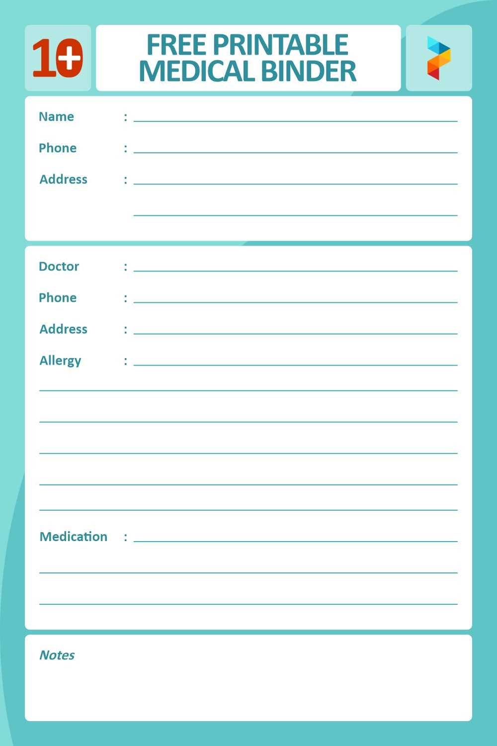 medical binder free printables