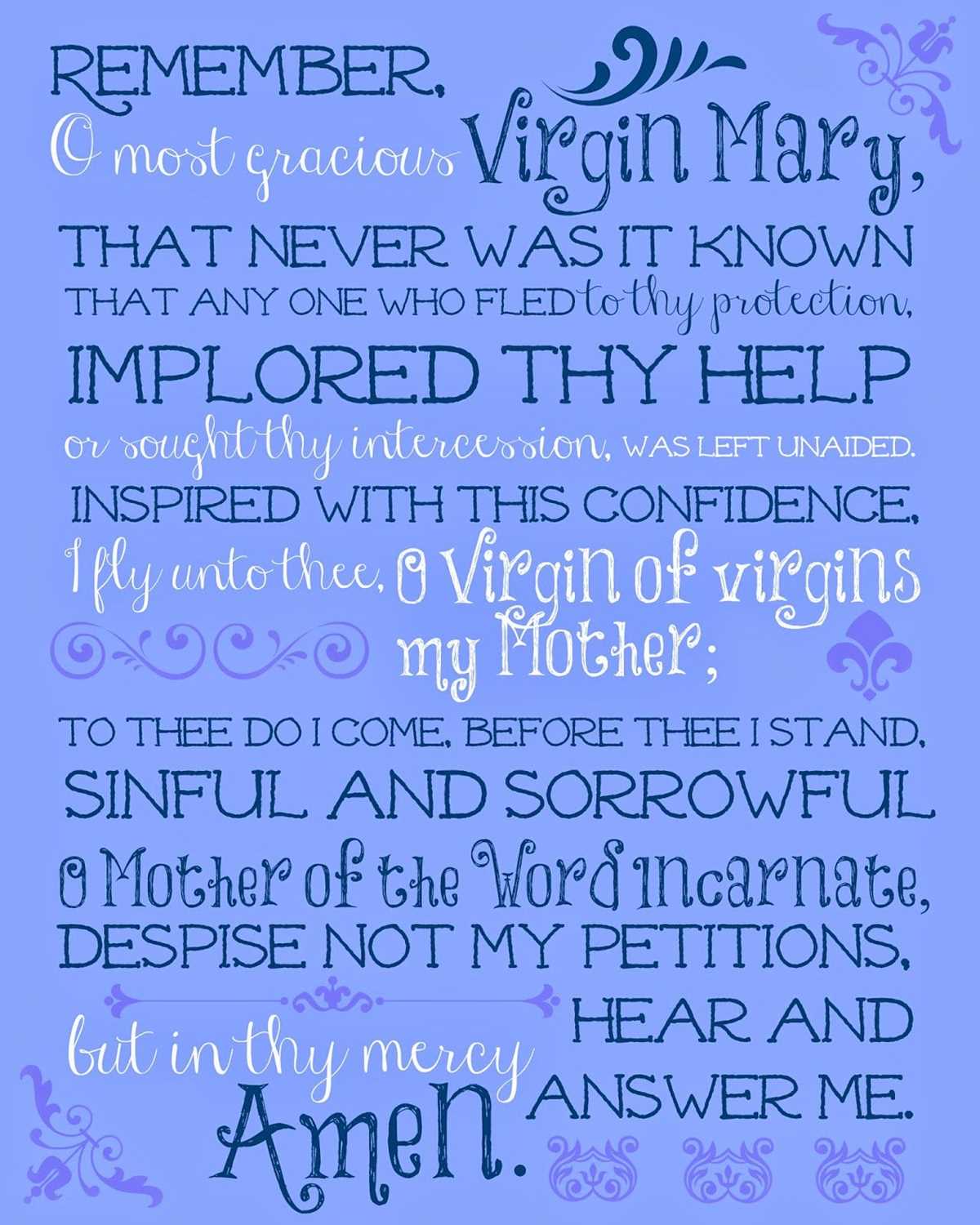 memorare prayer printable