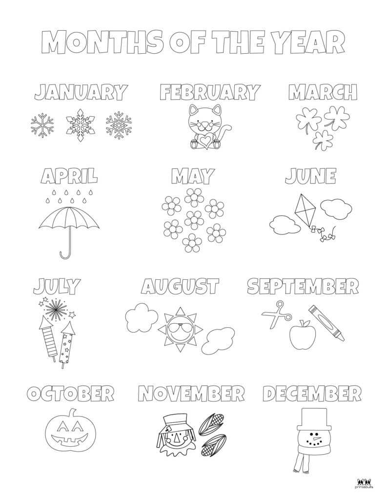 months of the year printable free
