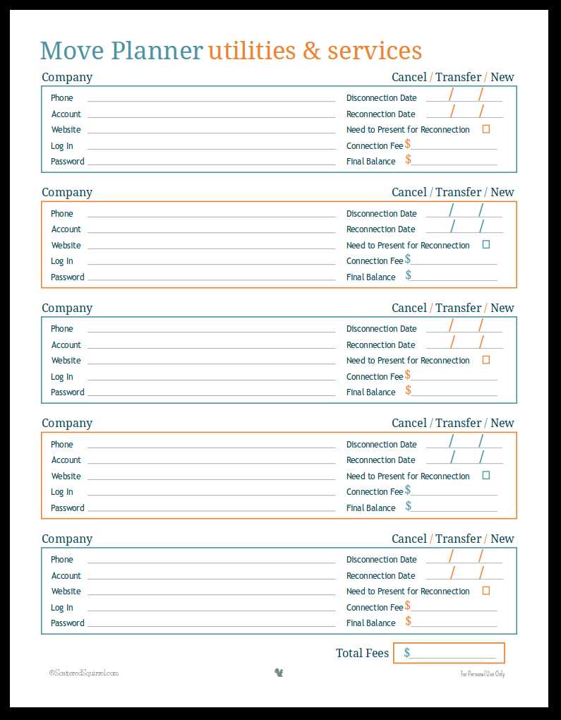 moving checklist printable free