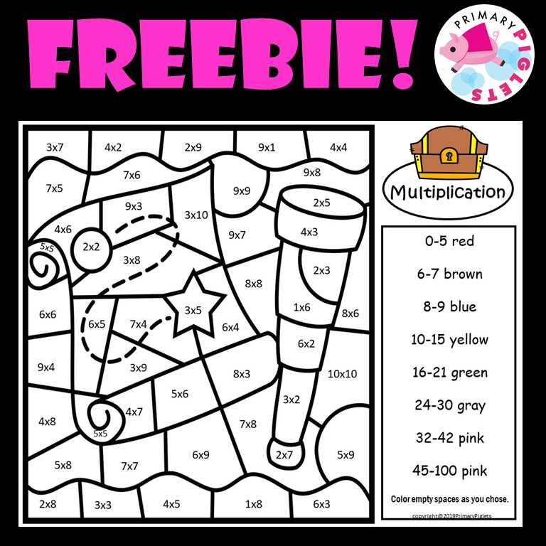 multiplication coloring sheets free printable