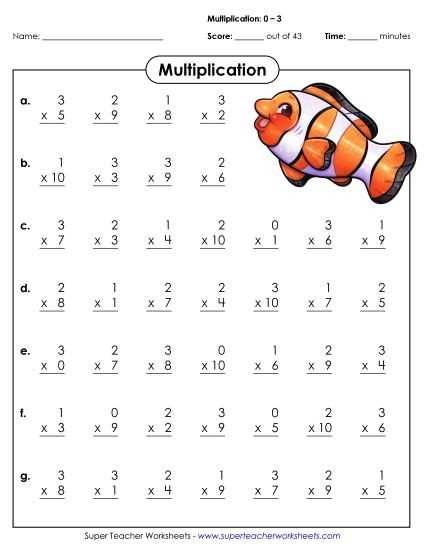 multiplication worksheets free printable