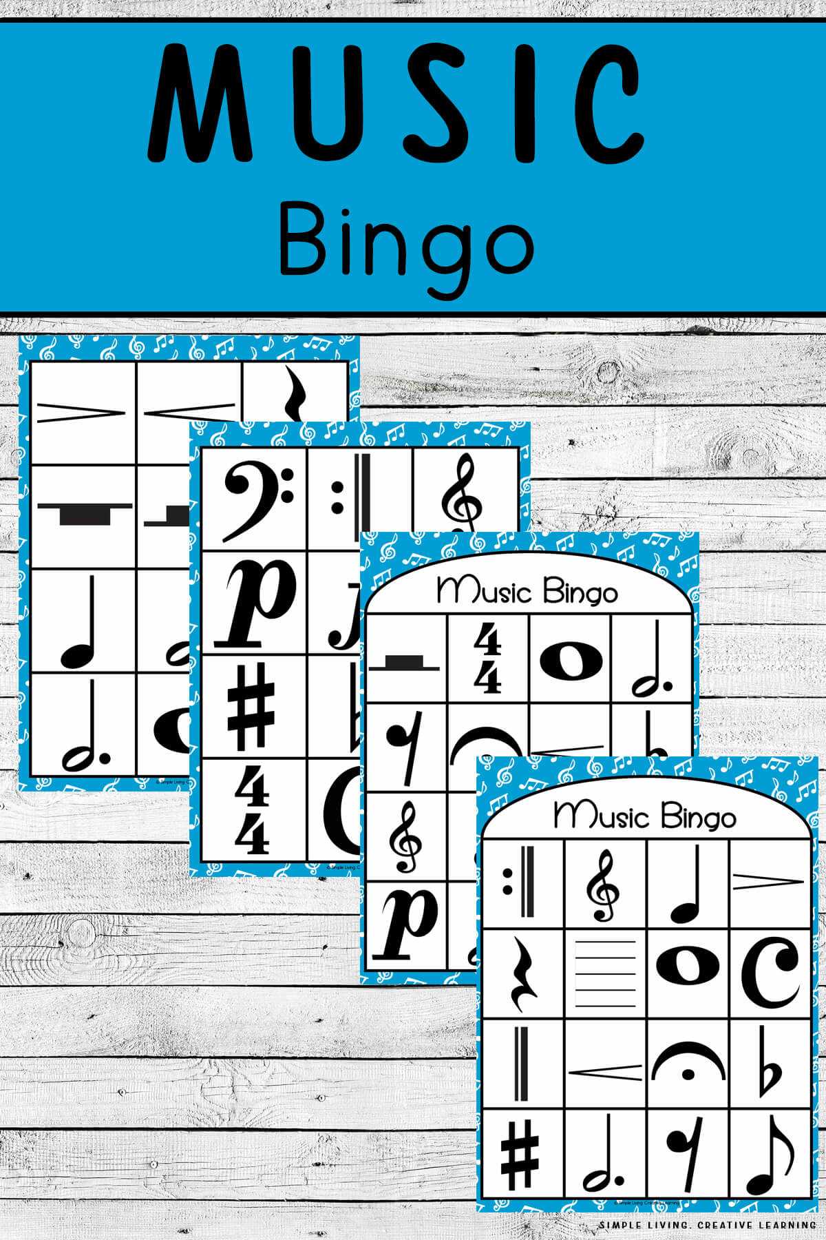 music bingo cards printables