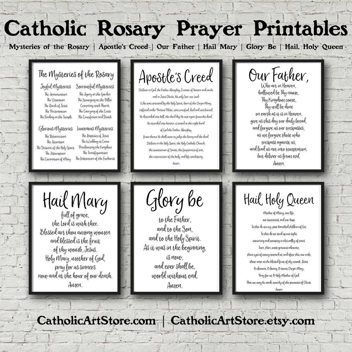 mysteries of the rosary printable
