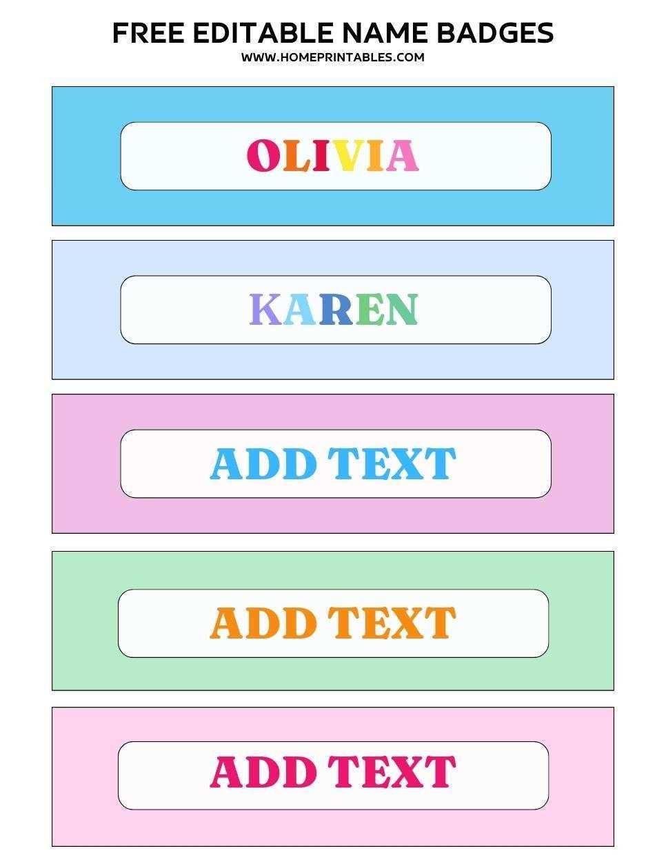 name tag labels printable