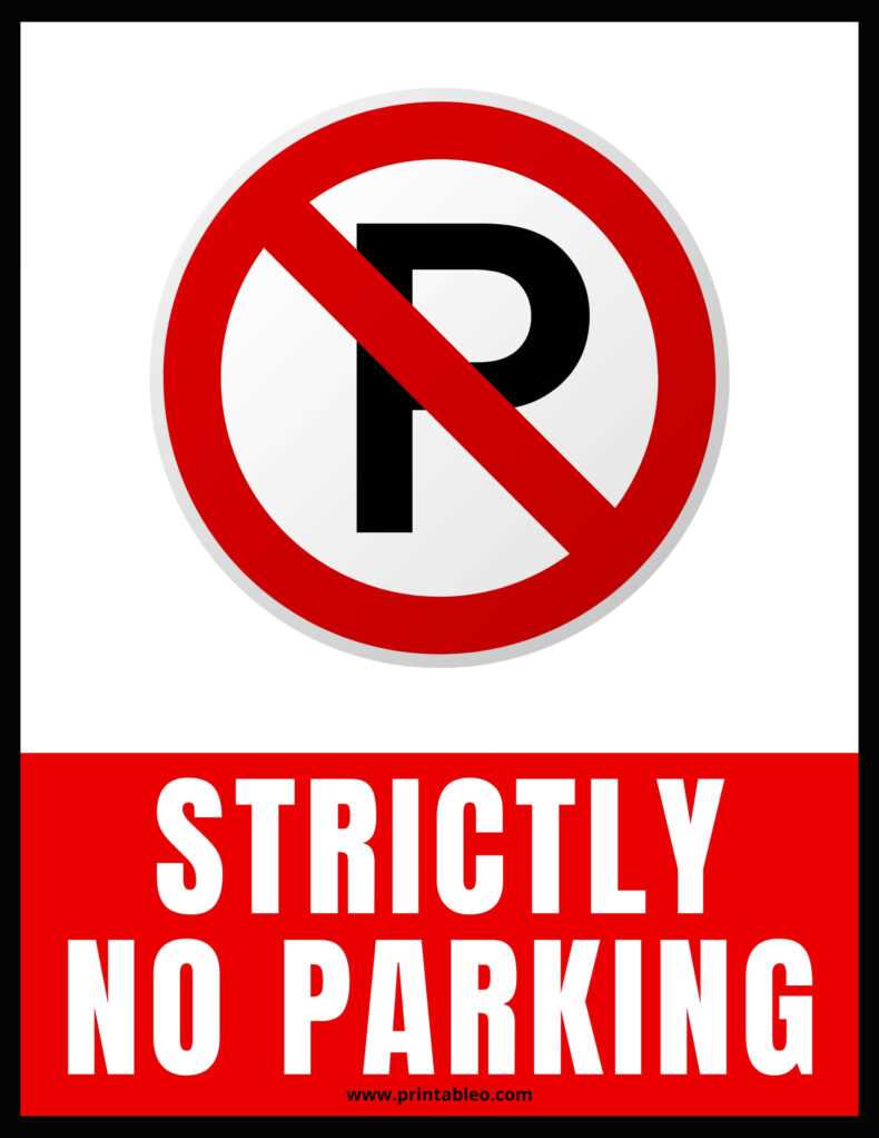 no parking sign printable