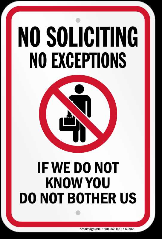 no soliciting sign printable