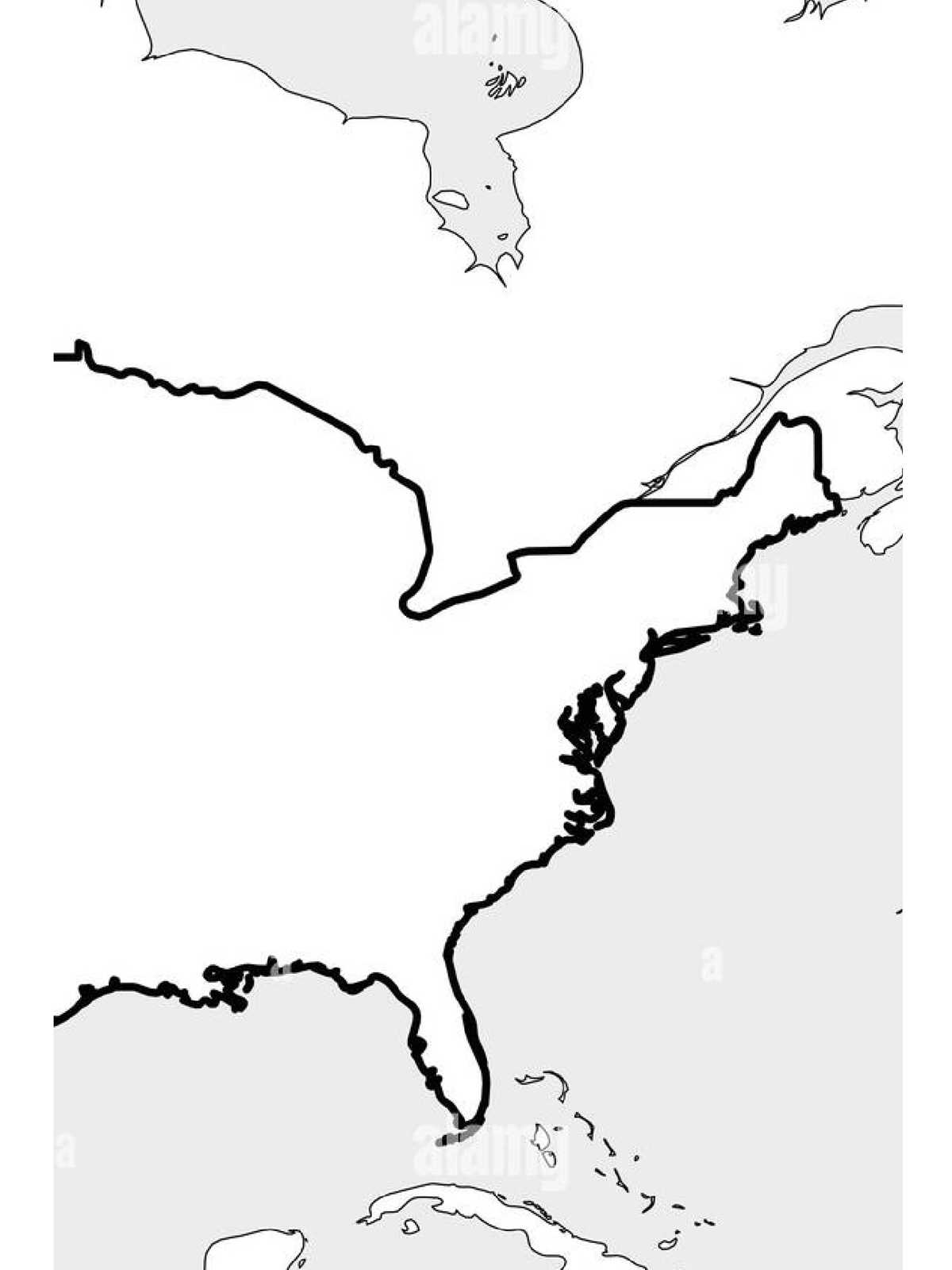 north america printable blank map