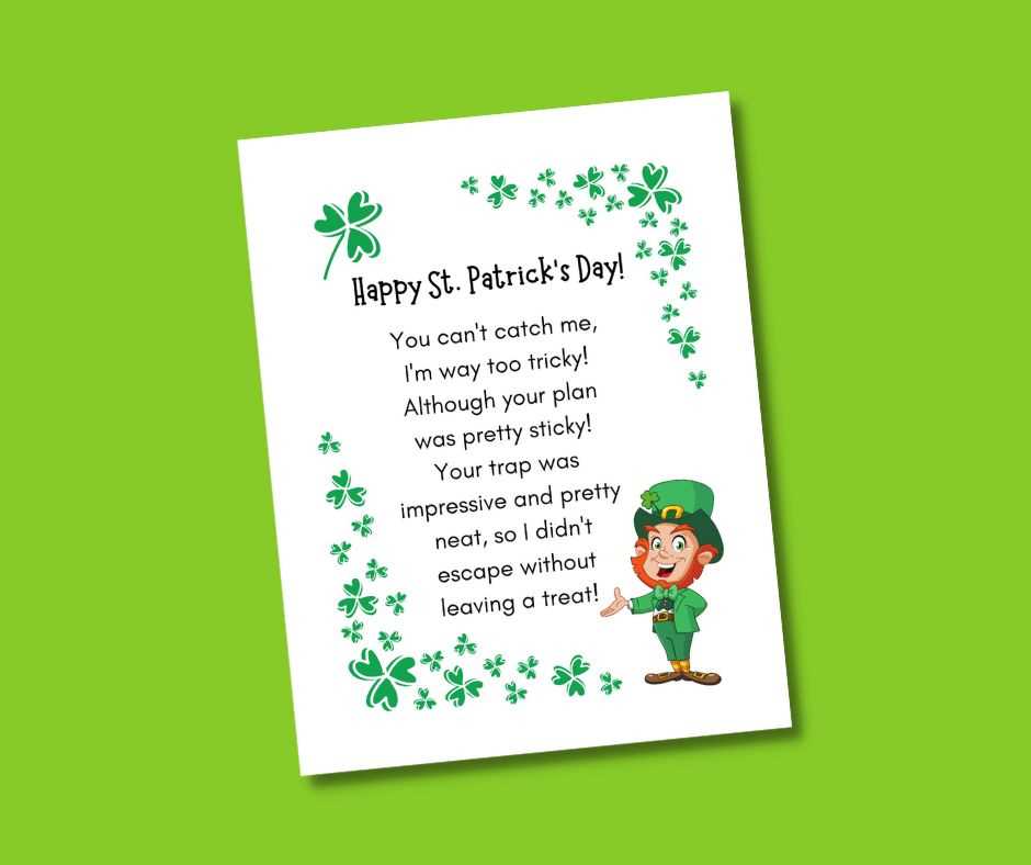 note from leprechaun free printable