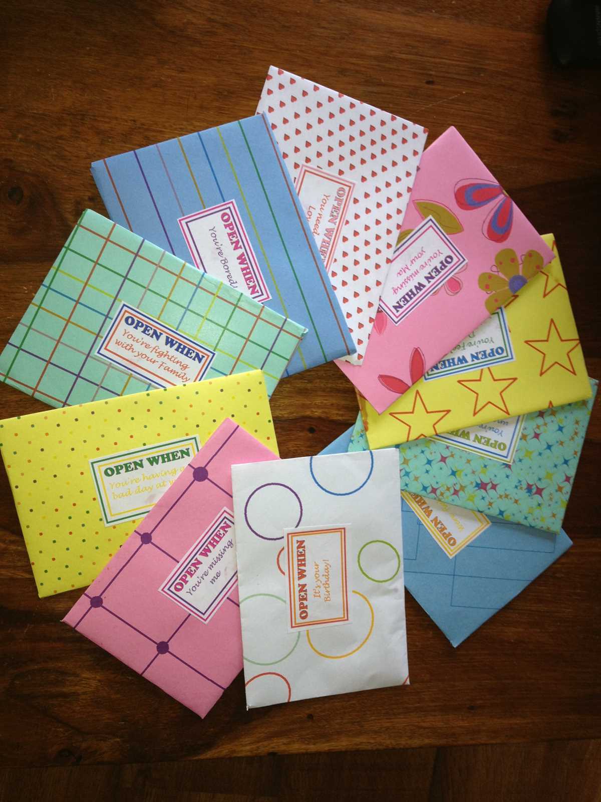open when letters printable