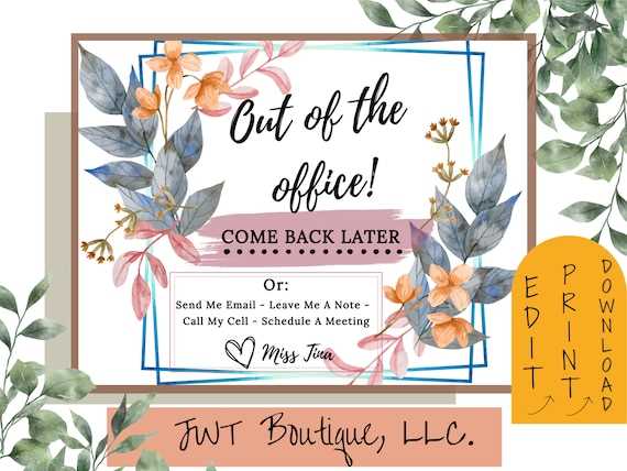 out of office sign printable