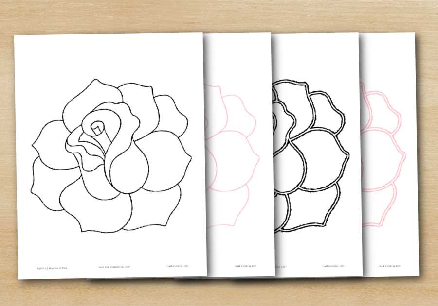 paper rose template printable