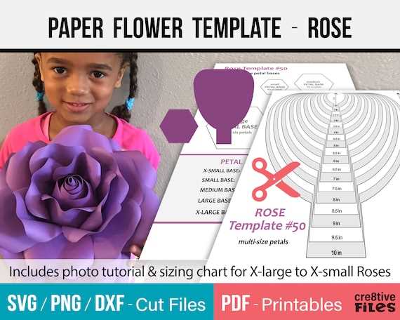 paper rose template printable