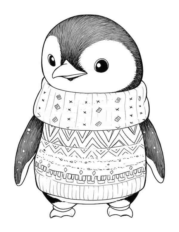 penguin coloring sheets printable