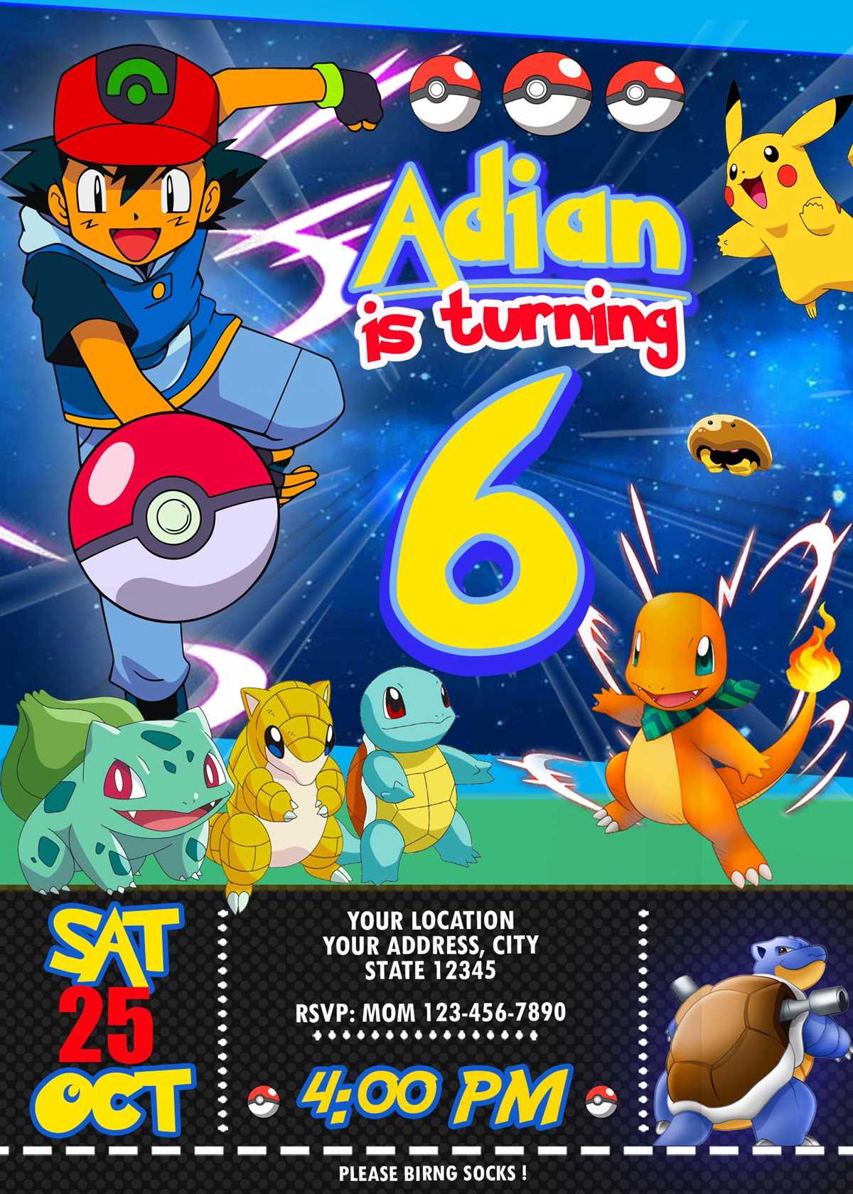 pokemon birthday invite free printable