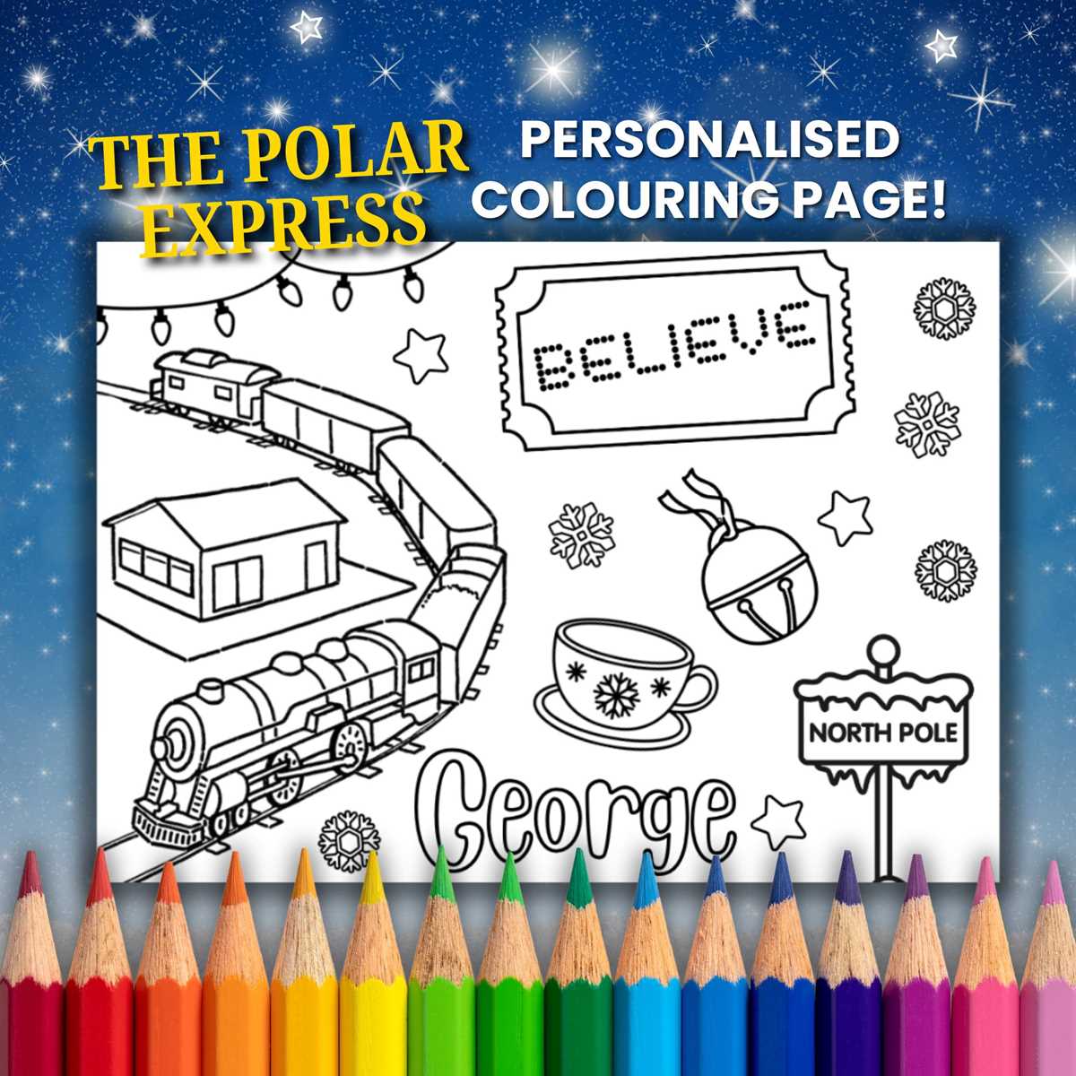 polar express printable coloring pages