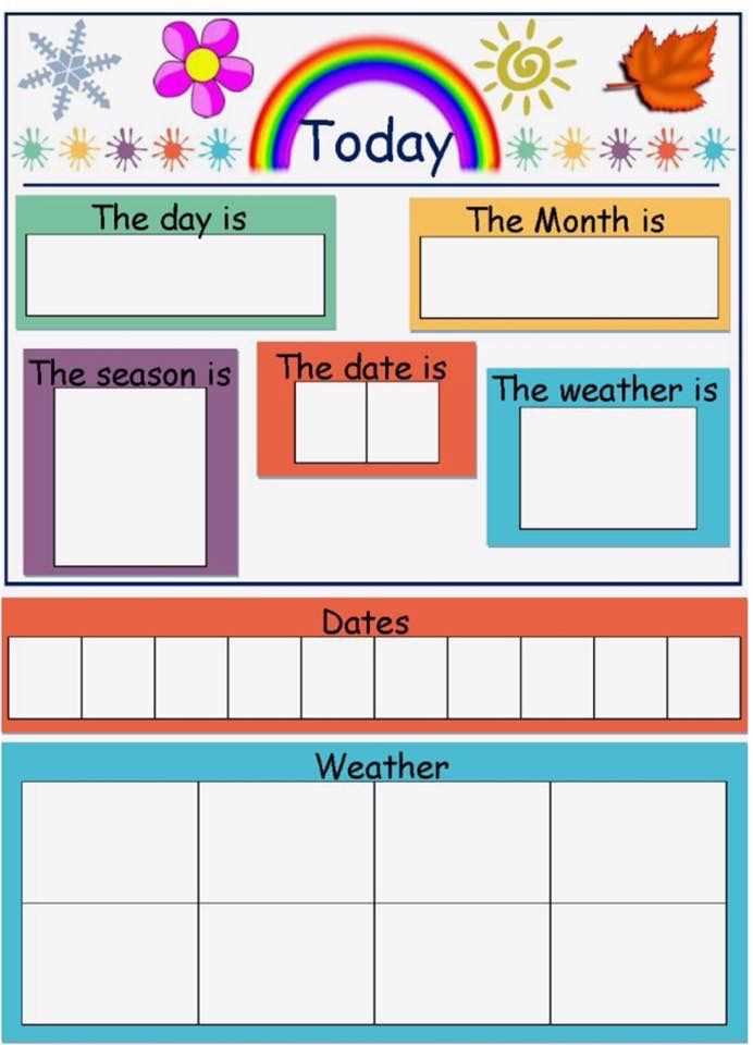 preschool weather chart printable