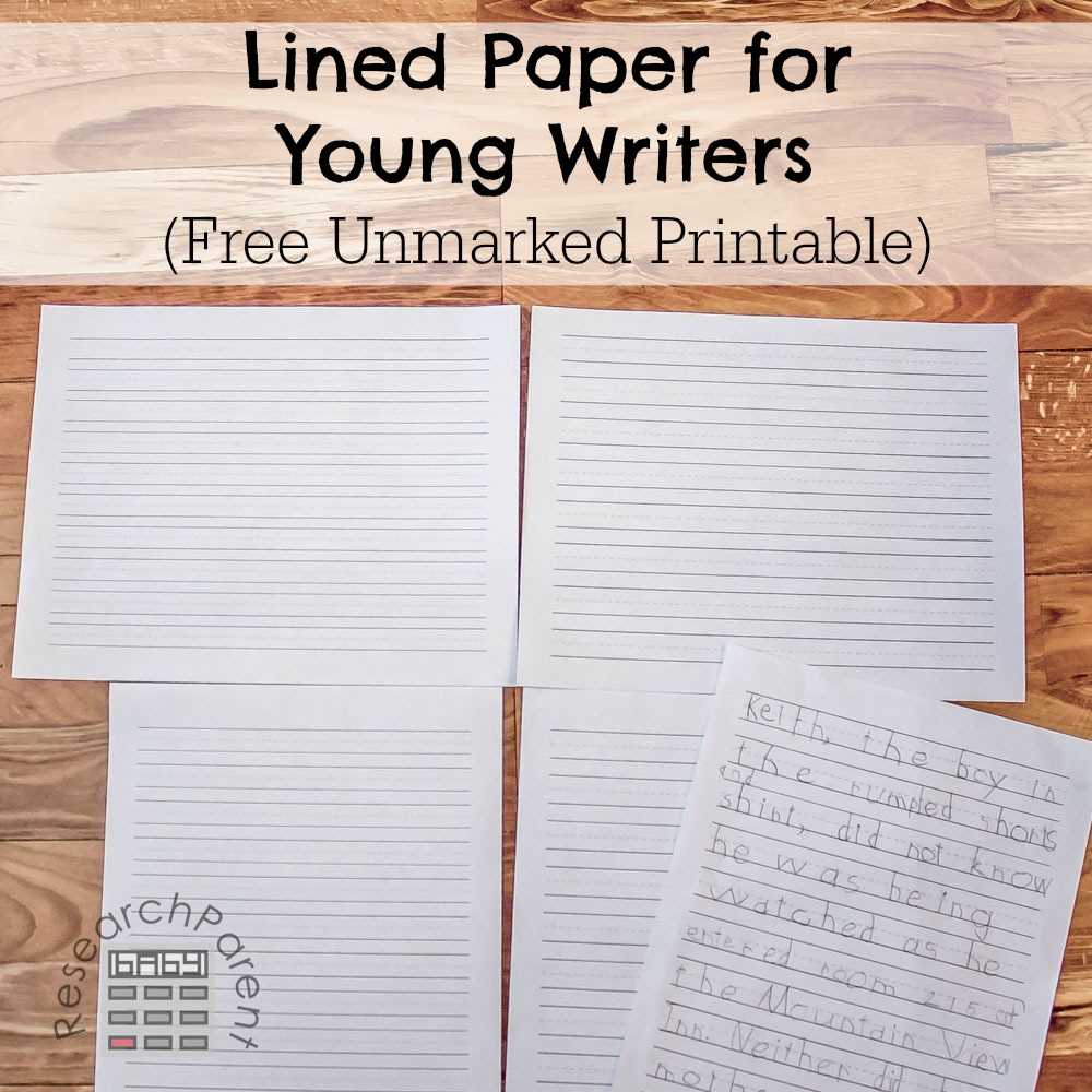 primary lined writing paper printable