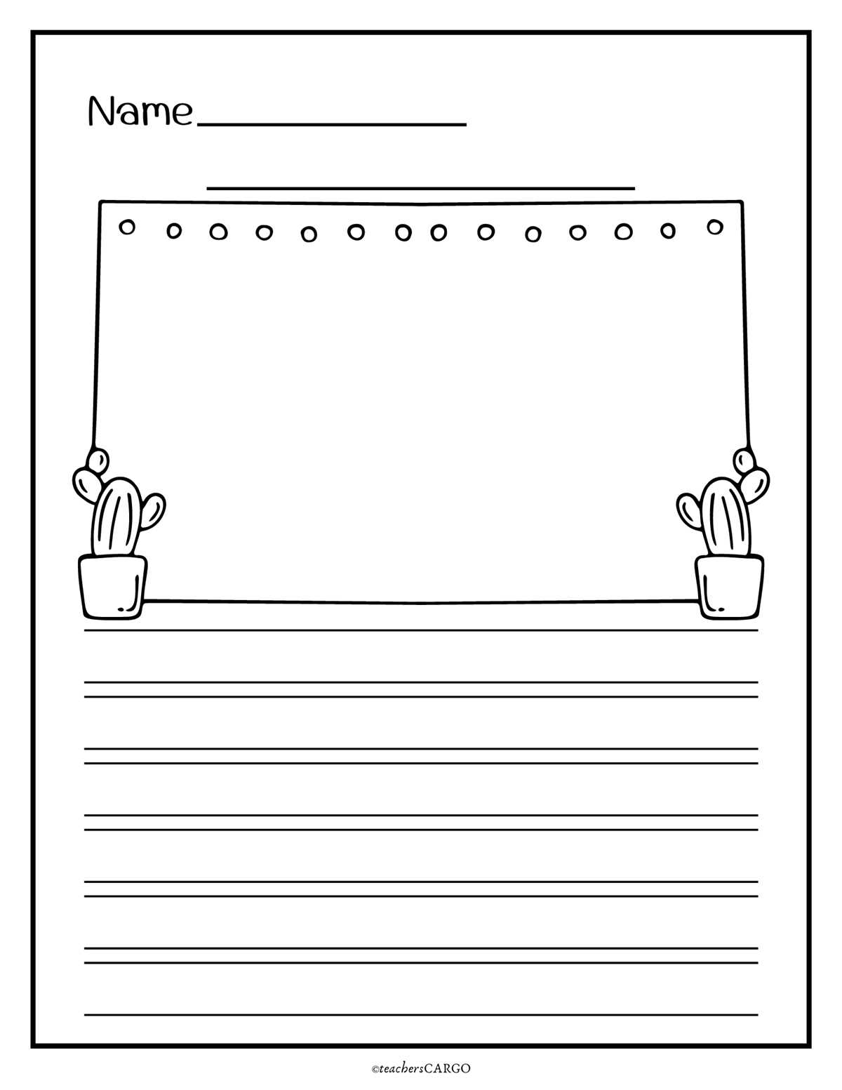primary lined writing paper printable