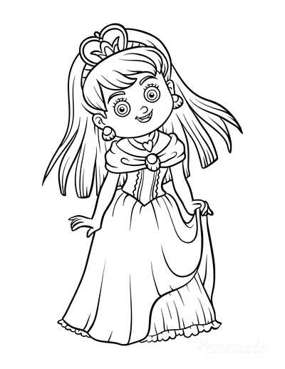 princess color pages printable