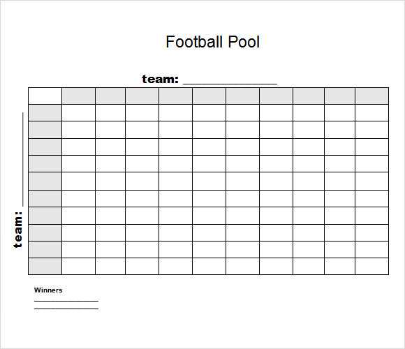 printable 100 square football pool template