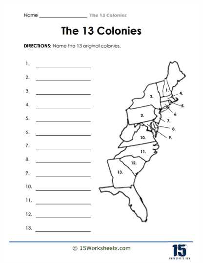 printable 13 colonies blank map test