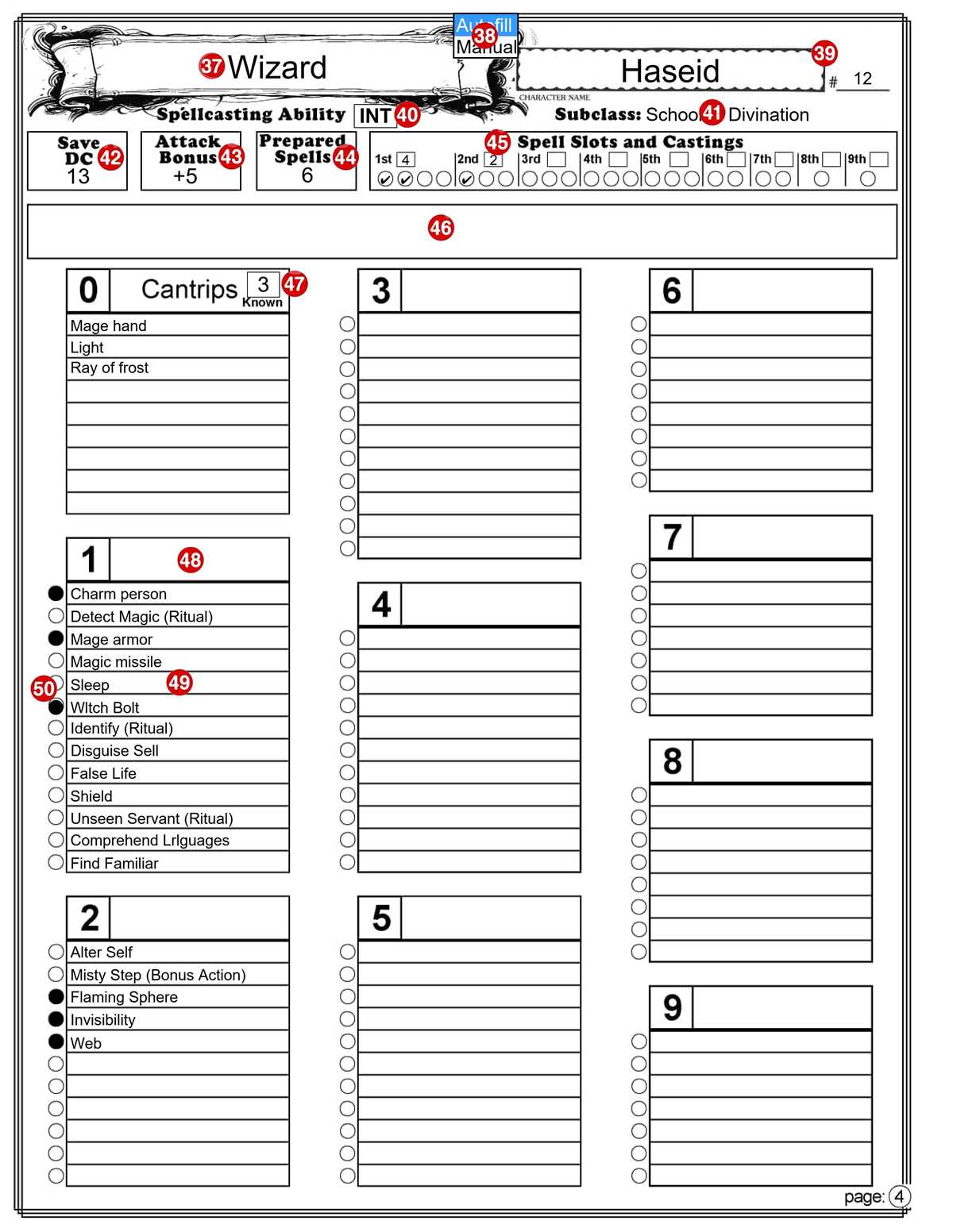 printable 5e character sheet
