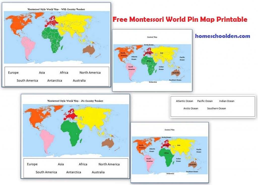 printable 7 continents map