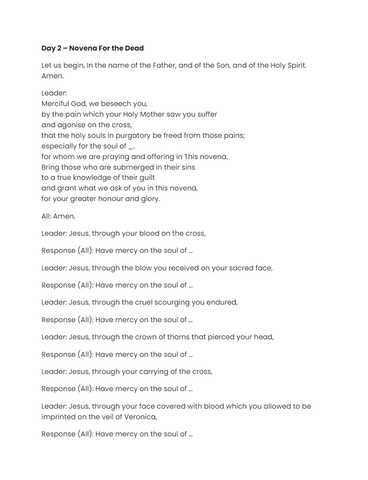 printable 9 day novena for the dead