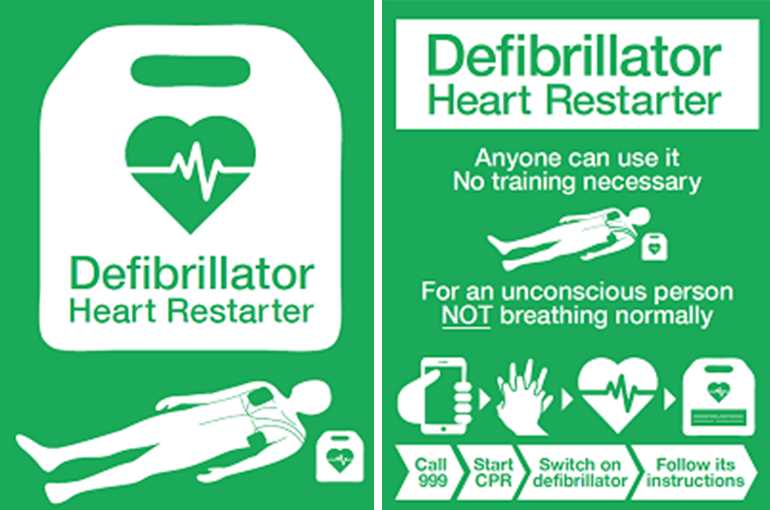 printable aed signage