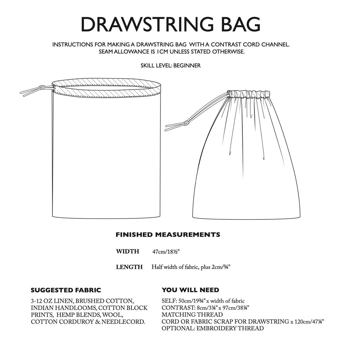 printable bag pattern