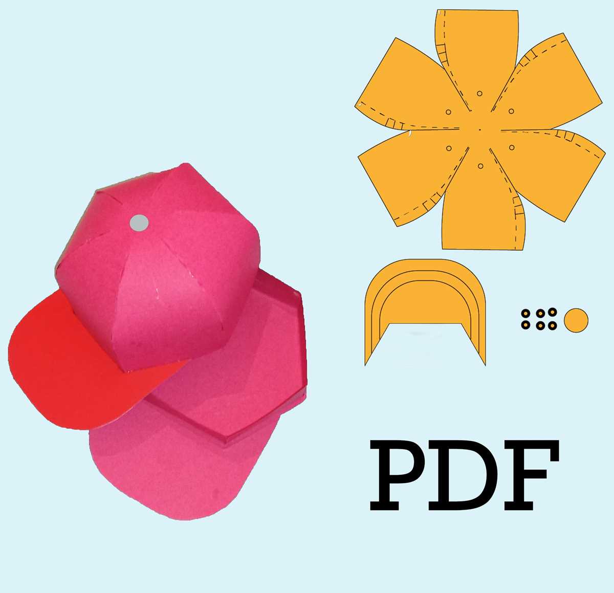 printable baseball hat template