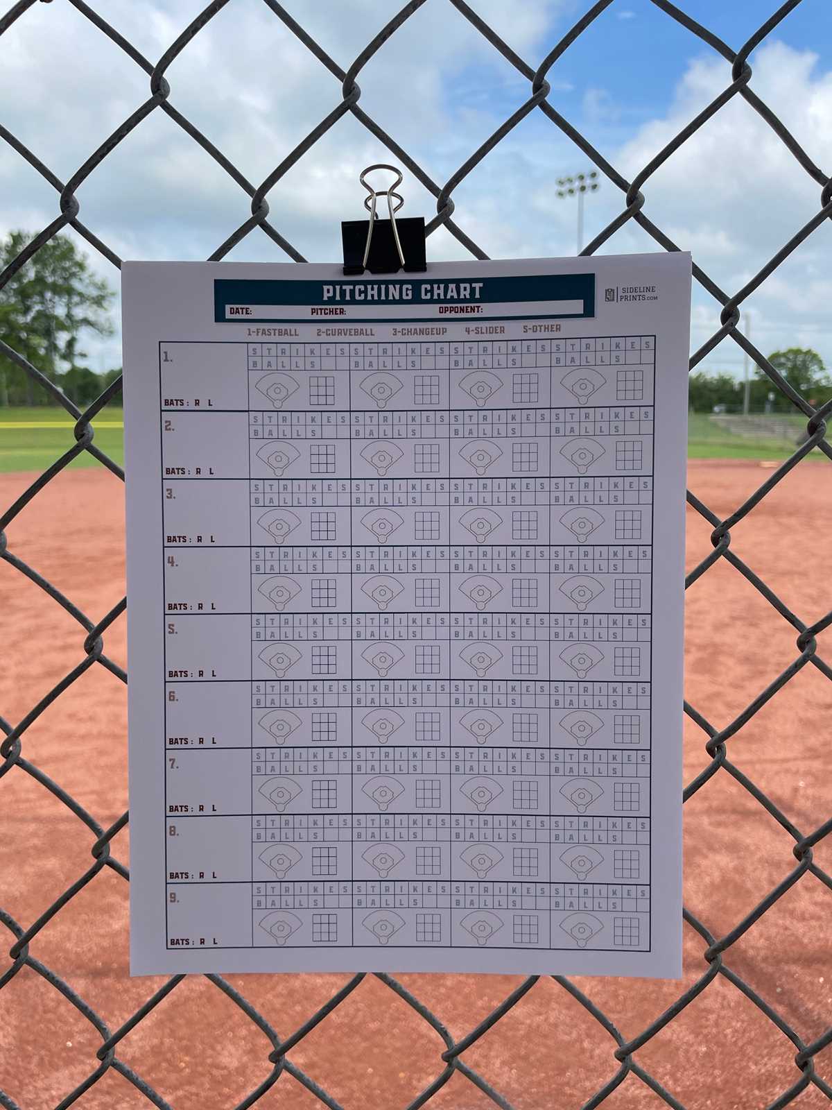printable baseball pitching charts