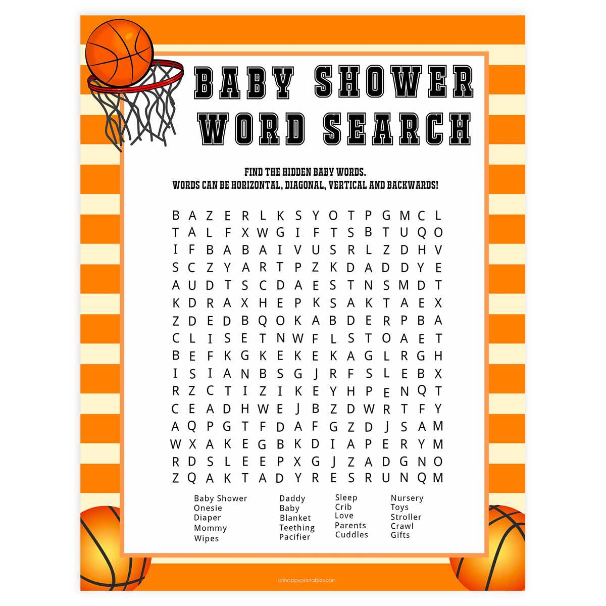 printable basketball word search