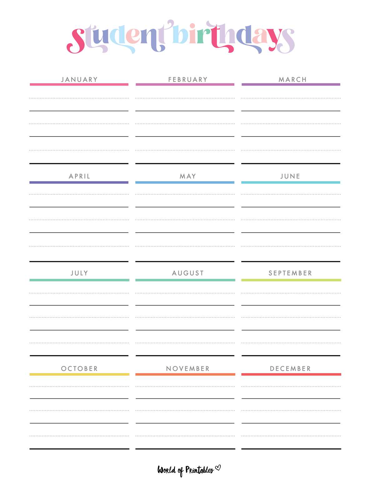 printable birthday calendars