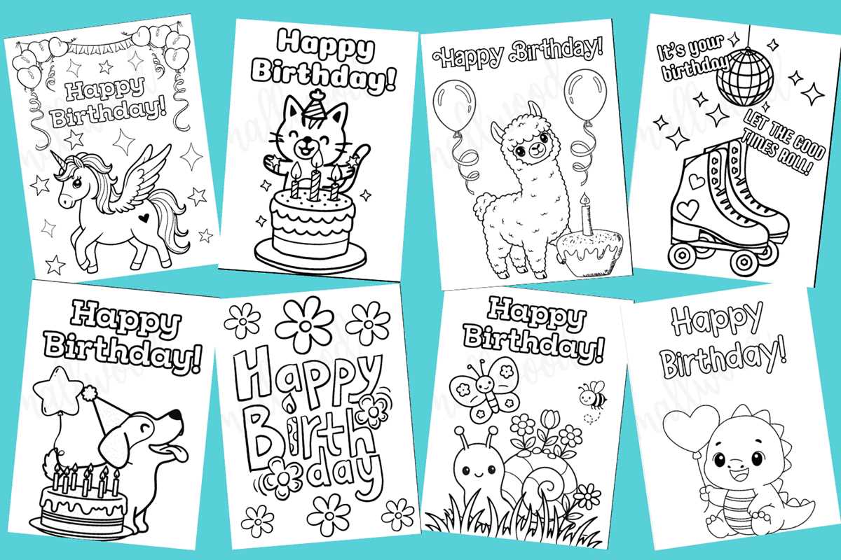 printable birthday color pages