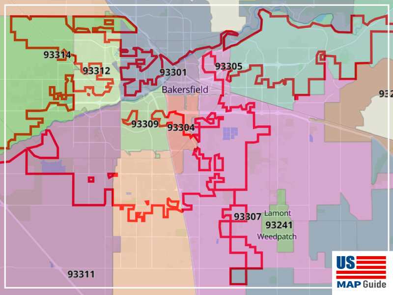 printable california zip code map