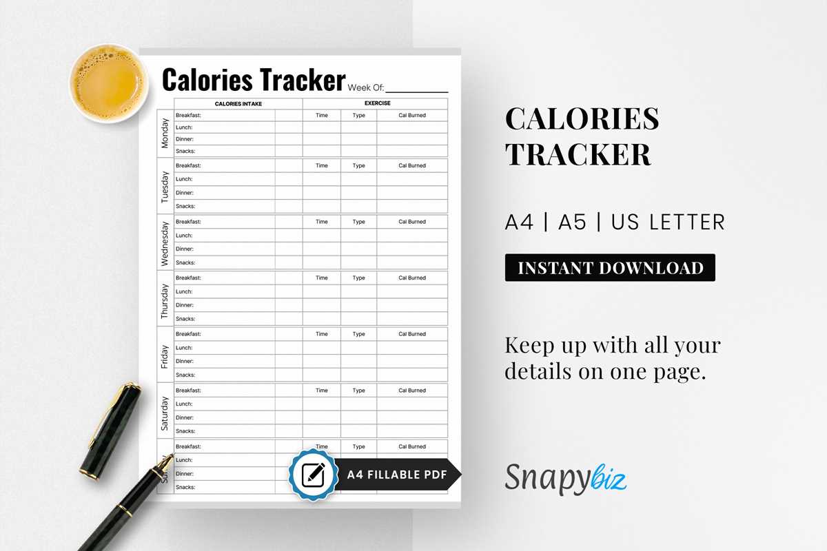 printable calorie tracker