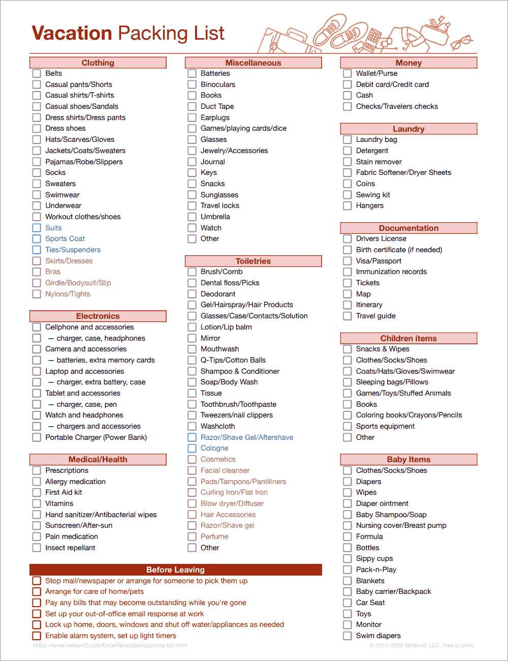 printable camping list checklist