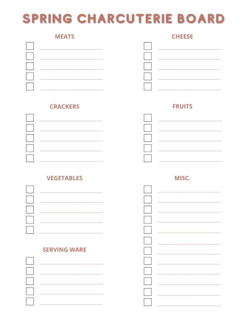 printable charcuterie board layout template