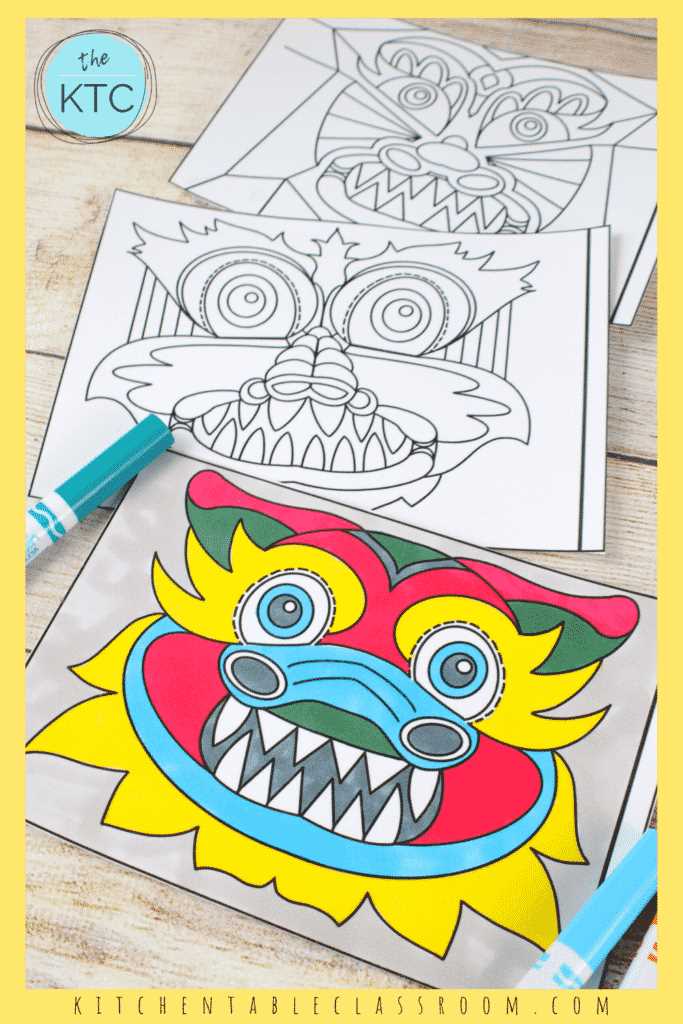 printable chinese dragon craft template