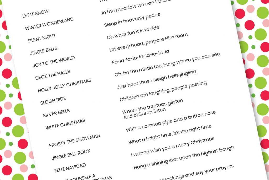 printable christmas carol games