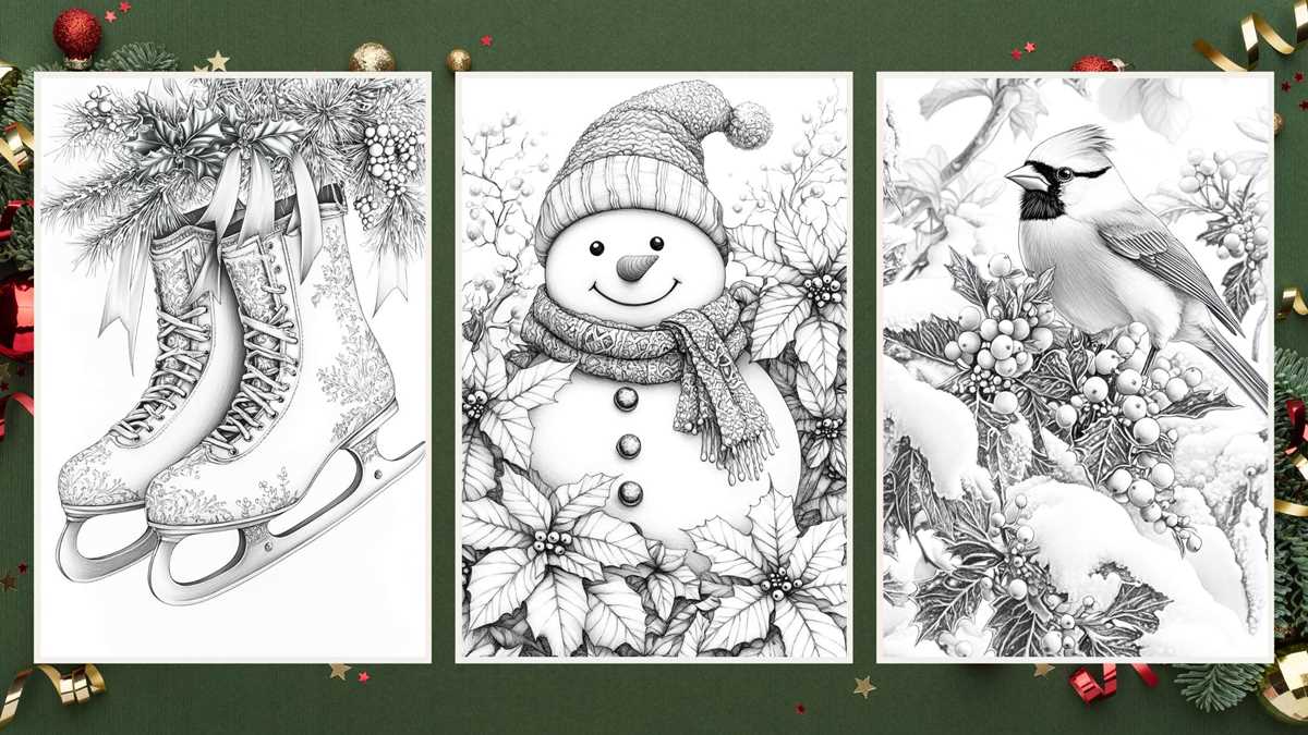 printable christmas colouring pages for adults