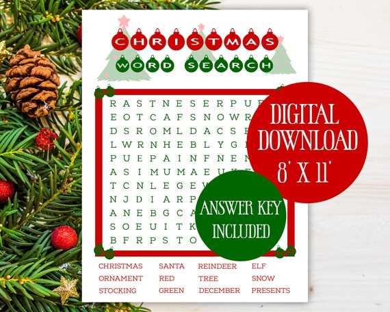 printable christmas find a word