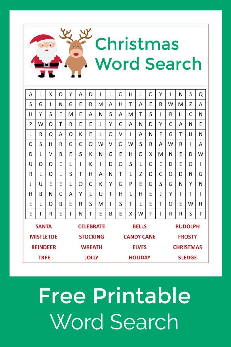 printable christmas find a word