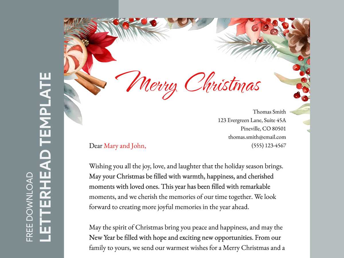 printable christmas letterhead templates